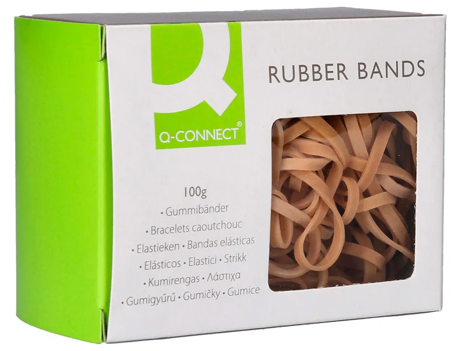 Bracelet caoutchouc q-connect n.33 90x3mm boîte fenêtre 100g