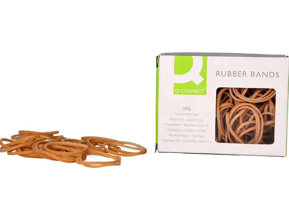 Bracelet caoutchouc q-connect n.5 50x2mm boîte fenêtre 100g