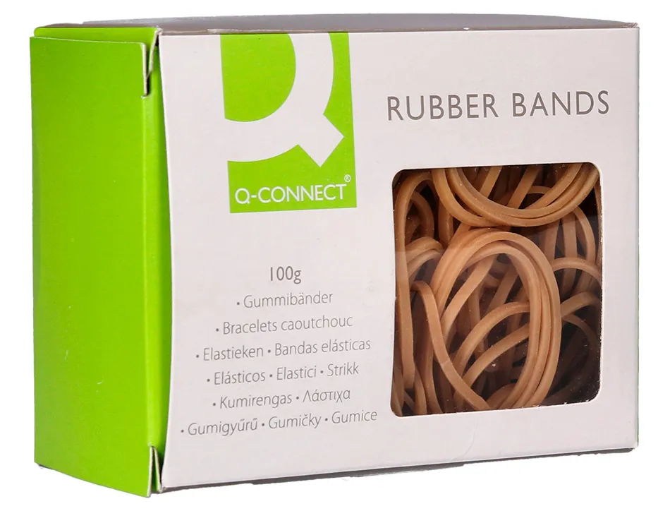 Bracelet caoutchouc q-connect n.5 50x2mm boîte fenêtre 100g