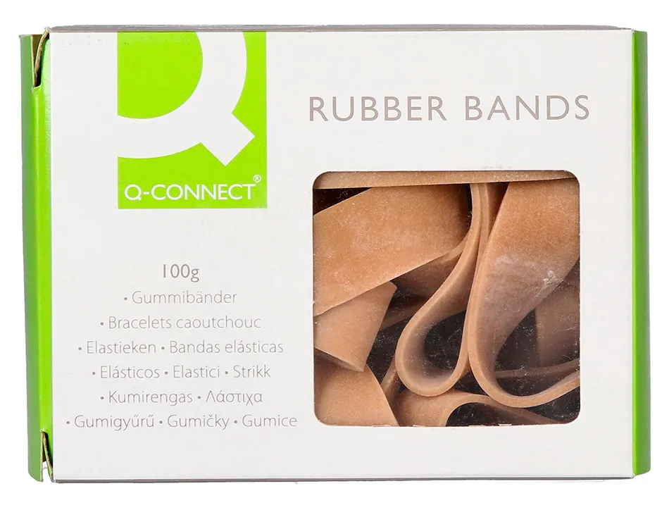 Bracelet caoutchouc q-connect n.7 70x5mm boîte fenêtre de 100g