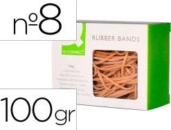 Bracelet caoutchouc q-connect n.8 80x2mm boîte fenêtre 100g