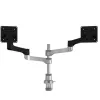 Bras ecran r-go zepher reglable pour moniteur double coloris argent