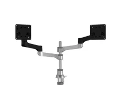 Bras ecran r-go zepher reglable pour moniteur double coloris argent