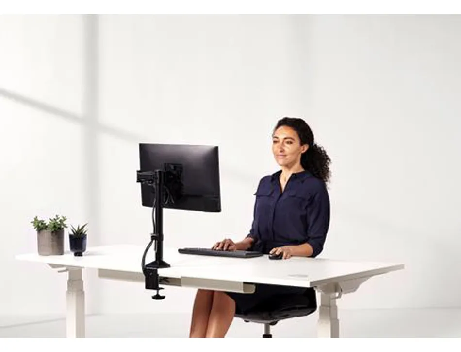 Bras porte ecran fellowes simple reflex pivote 180 degres jusqua 10kg 533x111x609mm