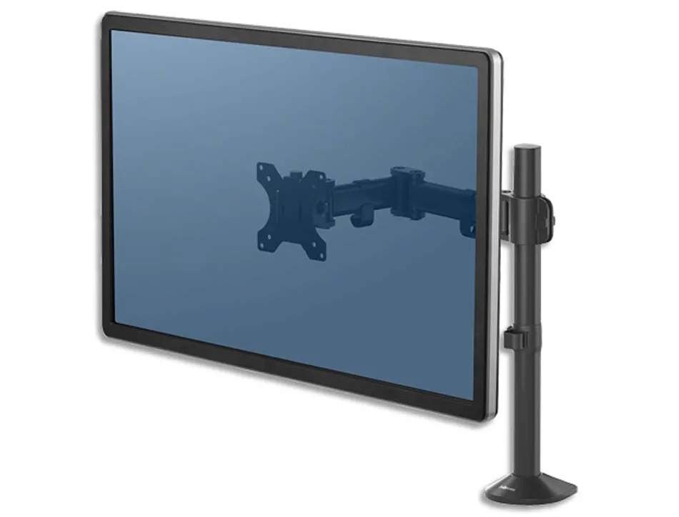 Bras porte ecran fellowes simple reflex pivote 180 degres jusqua 10kg 533x111x609mm