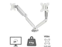Bras porte-écran double fellowes platinum series blanc