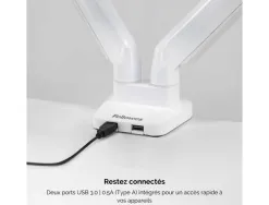 Bras porte-écran double fellowes platinum series blanc