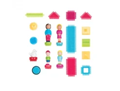 Bristle blocks lap 85 pieces plastiques de formes et personnages varies coloris assortis