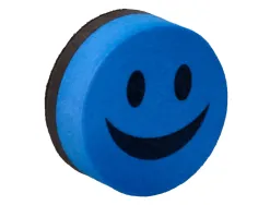 Brosse magnetique liderpapel rond sourire feutre effacage a sec tous tableaux blancs coloris assortis