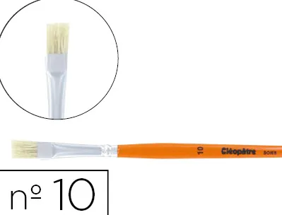 Brosse plate cléopâtre nº10 soie de porc bois fsc vernis protecteur