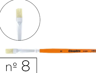 Brosse plate cléopâtre nº8 soie de porc bois fsc vernis protecteur