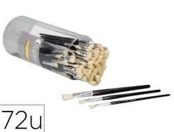 Brosse plate o'color poils soie porc virole aluminium manche bois naturel 24 x nº6 10 16 boite 72 unites