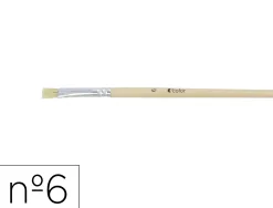 Brosse plate o'color poils soie porc nº6 virole aluminium manche bois naturel lot 10 unites
