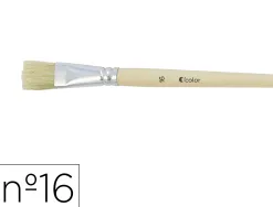 Brosse plate o'color poils soie porc nº16 virole aluminium manche bois naturel lot 10 unites