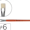 Brosse plate raphaël soie de porc nº6 virole fer blanc nickelé