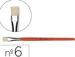 Brosse plate raphaël soie de porc nº6 virole fer blanc nickelé