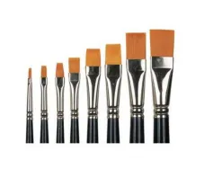 Brosses poils synthetiques plates n 12 pour peinture acrylique virole en alu lot de 10 unites