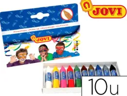 Bâtonnet maquillage jovi nettoyage eau savon coloris assortis coffret 10 unités 4g
