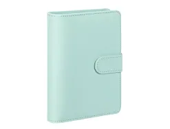 Budget planner viquel a5 pu 190x130x30mm fermeture aimantee coloris assortis aleatoire parme ou turquoise