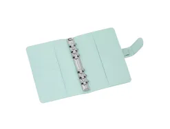 Budget planner viquel a5 pu 190x130x30mm fermeture aimantee coloris assortis aleatoire parme ou turquoise