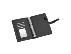 Budget planner viquel a5 pu 190x130x30mm fermeture aimantee coloris noir