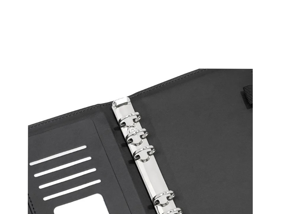 Budget planner viquel a5 pu 190x130x30mm fermeture aimantee coloris noir