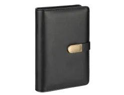 Budget planner viquel a5 pu 190x130x30mm fermeture aimantee coloris noir