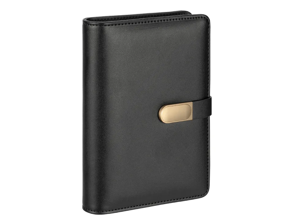 Budget planner viquel a5 pu 190x130x30mm fermeture aimantee coloris noir