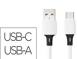 Cable q-connect usb-a vers usb-c pvc longueur 1m coloris blanc