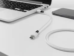 Cable q-connect usb-a vers usb-c pvc longueur 1m coloris blanc