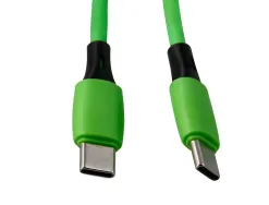 Cable q-connect usb-c vers usb-c pvc longueur 1m coloris vert