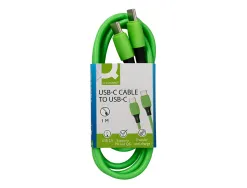 Cable q-connect usb-c vers usb-c pvc longueur 1m coloris vert