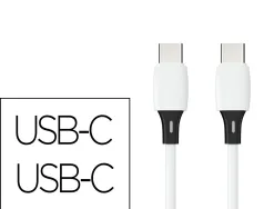 Cable q-connect usb-c vers usb-c pvc longueur 1m coloris blanc