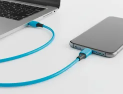 Cable q-connect usb-c vers usb-c pvc longueur 2m coloris bleu