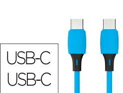 Cable q-connect usb-c vers usb-c pvc longueur 2m coloris bleu