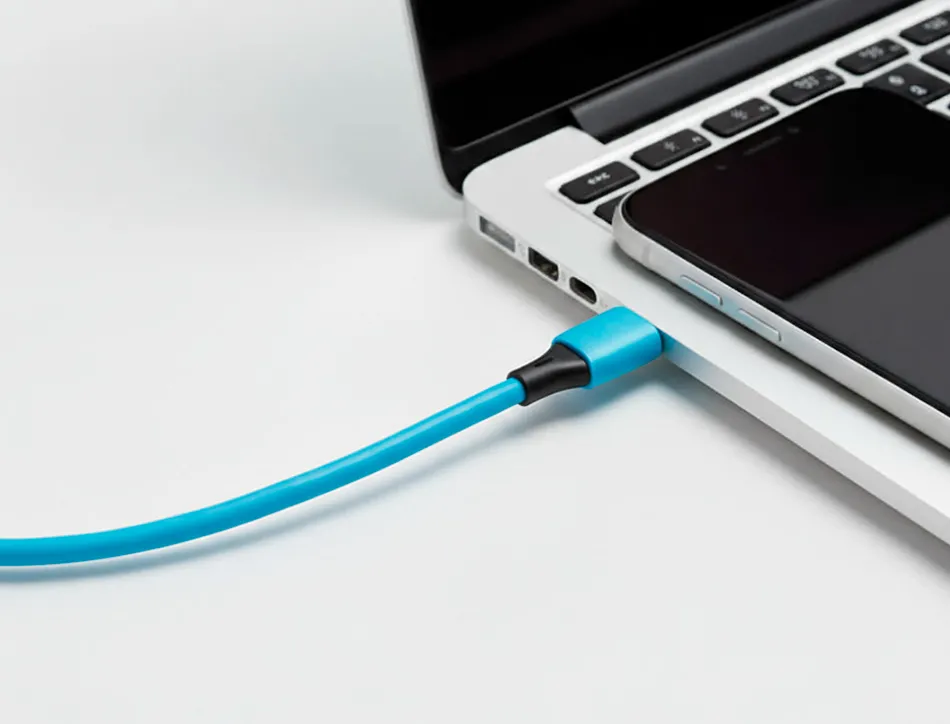 Cable q-connect usb-c vers usb-c pvc longueur 1m coloris bleu