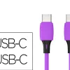 Cable q-connect usb-c vers usb-c pvc longueur 2m coloris violet