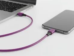 Cable q-connect usb-c vers usb-c pvc longueur 2m coloris violet