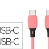 Cable q-connect usb-c vers usb-c pvc longueur 1m coloris rose