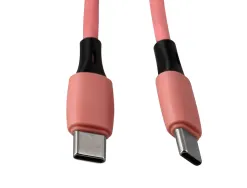 Cable q-connect usb-c vers usb-c pvc longueur 1m coloris rose