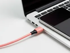 Cable q-connect usb-c vers usb-c pvc longueur 1m coloris rose