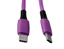 Cable q-connect usb-c vers usb-c pvc longueur 1m coloris violet