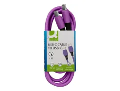 Cable q-connect usb-c vers usb-c pvc longueur 1m coloris violet