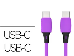 Cable q-connect usb-c vers usb-c pvc longueur 1m coloris violet