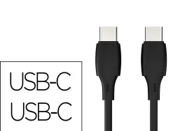 Cable q-connect usb-c vers usb-c pvc longueur 2m coloris noir
