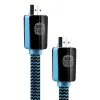 Cable t'nb hdmi male/male 19+1 broches hd ready 2,1,8k cable 2m coloris noir / bleu