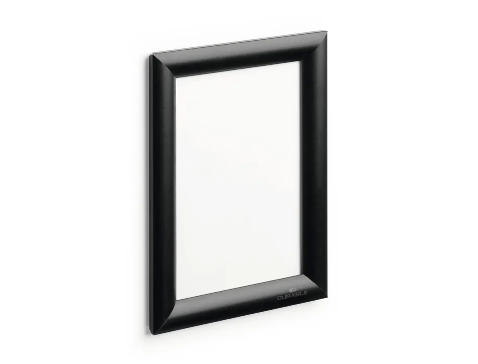 Cadre affichage durable snapframe a3 aluminium film transparent antireflet coins droits coloris noir