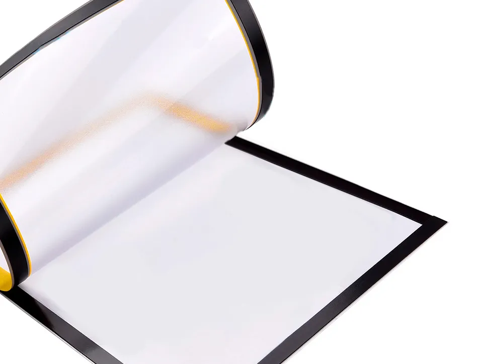 Cadre affichage liderpapel mural magnetique a4 dos adhesif repositionnable coloris jaune