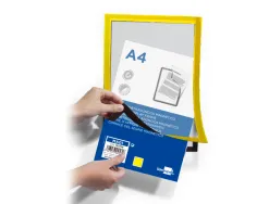 Cadre affichage liderpapel mural magnetique a4 dos adhesif repositionnable coloris jaune