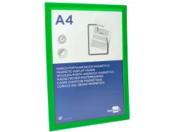 Cadre affichage liderpapel mural magnetique a4 dos adhesif repositionnable coloris vert